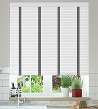 Charisma Bright White Fine Grain - Faux Wood Blind Slate Tape