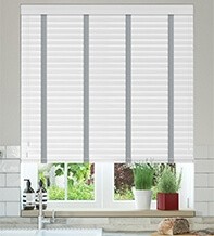 Charisma Bright White Fine Grain - Faux Wood Blind Steel Tape