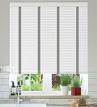 Charisma Bright White - Faux Wood Blind Flint Tape