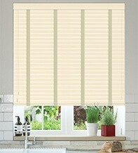 Charisma Cream - Faux Wood Blind Ecru Tape