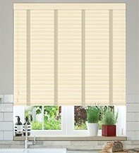 Charisma Cream Fine Grain - Faux Wood Blind Ecru Tape