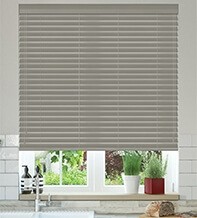 Charisma Dark Grey Fine Grain - Faux Wood Blind