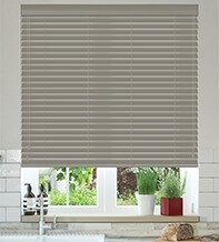 Charisma Dark Grey - Slat Faux Wood Blind