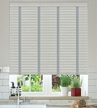 Charisma Light Grey Fine Grain - Faux Wood Blind Steel Tape