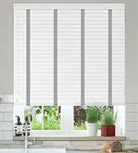Charisma White Fine Grain - Faux Wood Blind Steel Tape