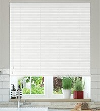 Charisma White Fine Grain - Faux Wood Blind