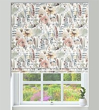 Artisan Grey Mix - Floral Pattern Roman Blind