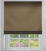 Augustus Chocolate - Faux Silk & Chenille Pattern Roman Blind