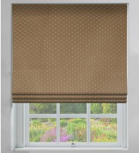 Augustus Coffee - Faux Silk & Chenille Pattern Roman Blind