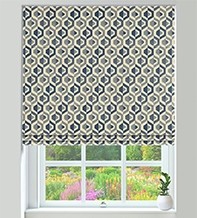 Bina Navy - Geometric Pattern Roman Blind