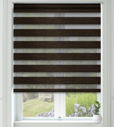 Bliss Darkest Brown – Day and Night Blind with Box Weave Voile