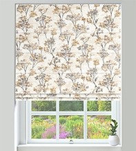 Blossom Ochre - Floral Pattern Roman Blind