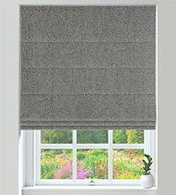 Hastings Grey – Designer Basketweave Roman Blind