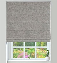 Hastings Grey Mist – Designer Basketweave Roman Blind