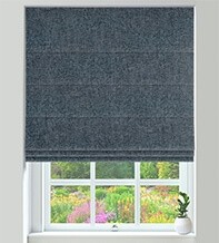 Hastings Navy - Designer Basketweave Roman Blind