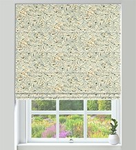 KeyWest Aqua – Floral Vine Pattern Roman Blind