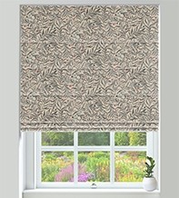 KeyWest Charcoal - Floral Vine Pattern Roman Blind