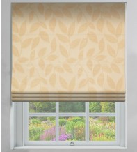 Leaf-Motif Cream – Floral Printed Woven Roman Blind