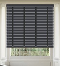 Maine Novo II Slate Grey – Wooden Venetian Blind Charcoal Tape