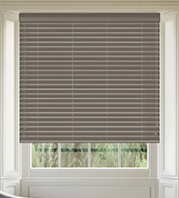 Morgan 50 Flint Grey Oak - 50mm Slat Wooden Blind Oak Wood Finish