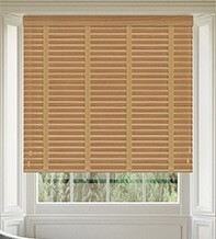 Morgan 50 Golden Oak - 50mm Slat Wooden Blind Camel Tape