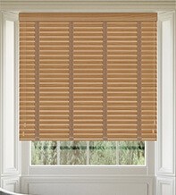 Morgan 50 Golden Oak - 50mm Slat Wooden Blind Toffee Tape