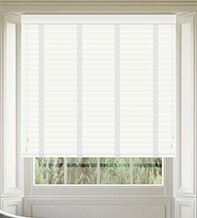 Morgan 50 White Gloss - 50mm Slat Wooden Blind Cotton Tape