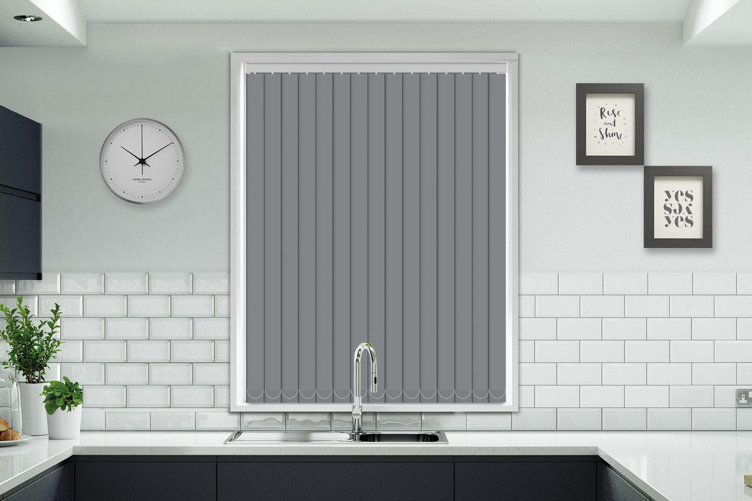 Dark Grey Vertical Blind Made to Measure Blinds Best Buy Online