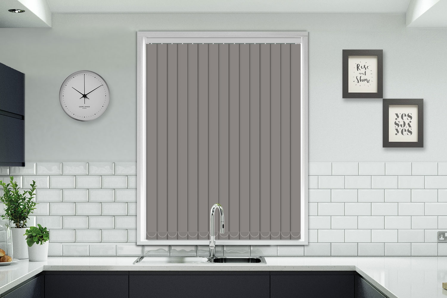 Flint Grey Vertical Blind Made to Measure Blinds Best Buy Online