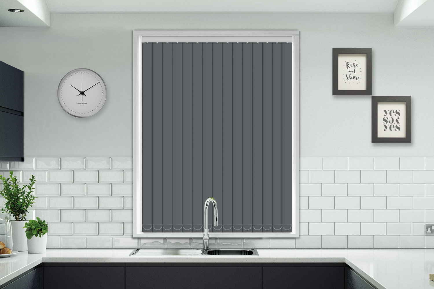 Slate Grey Vertical Blind Made to Measure Blinds Best Buy Online