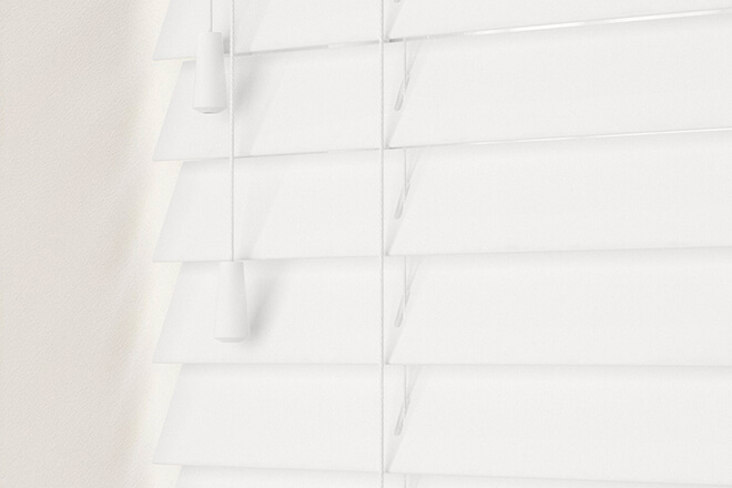 White Faux Wooden Blinds