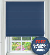 Milano Navy Blue - Luxury Roman Blind