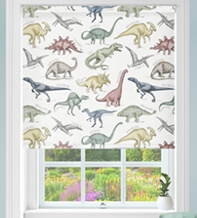 Jurassic White – Children’s Blackout Roller Blind