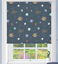 Outer Space Blue - Children's Blackout Roller Blind