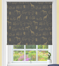 Safari Midnight - Children's Blackout Roller Blind