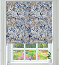 Amaranth Blue – Floral Pattern Roman Blind