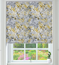 Amaranth Yellow - Floral Pattern Roman Blind