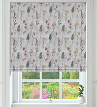 Augustine Blush - Floral Pattern Roman Blind