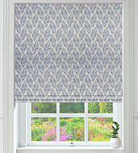 Cornelia Blue – Floral Pattern Roman Blind