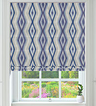 Ikat Blue - Patterned Roman Blind