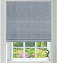 Lucia Blue - Luxury Plain Weave Roman Blind