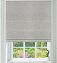 Octavia Grey – Designer Basketweave Roman Blind