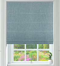 Octavia Teal - Designer Basketweave Roman Blind