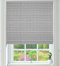 Regina Grey - Patterned Roman Blind