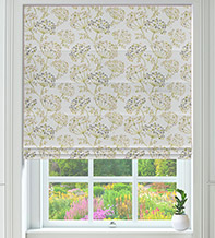 Salerno Green - Floral Pattern Roman Blind