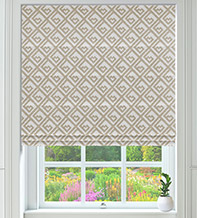 Tessera Beige – Geometric Pattern Roman Blind