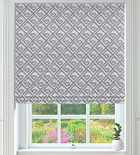 Tessera Grey - Geometric Pattern Roman Blind