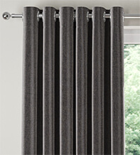 Assisi Charcoal -  Luxury Plain Weave Curtains