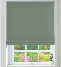 Assisi Green - Luxury Plain Weave Roman Blind