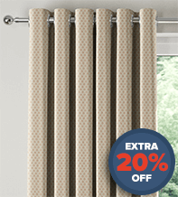 Augustus Cream - Faux Silk & Chenille Patterned Curtains